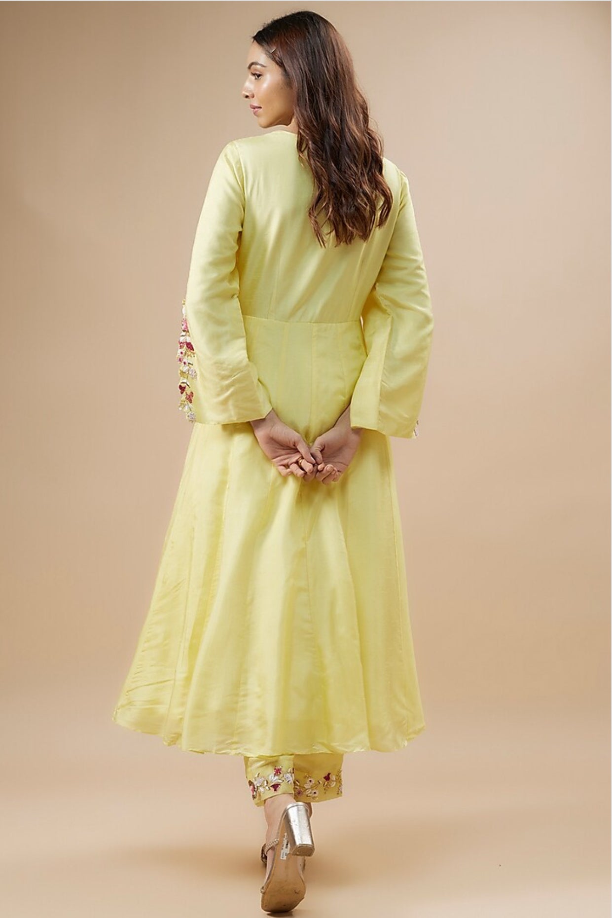 Yellow Anarkali set with dupatta