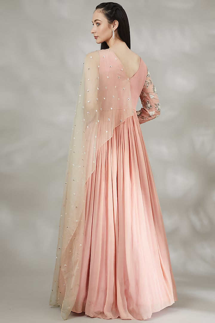 Peach Embellished Gown