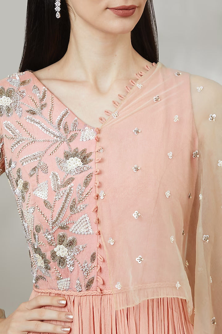 Peach Embellished Gown