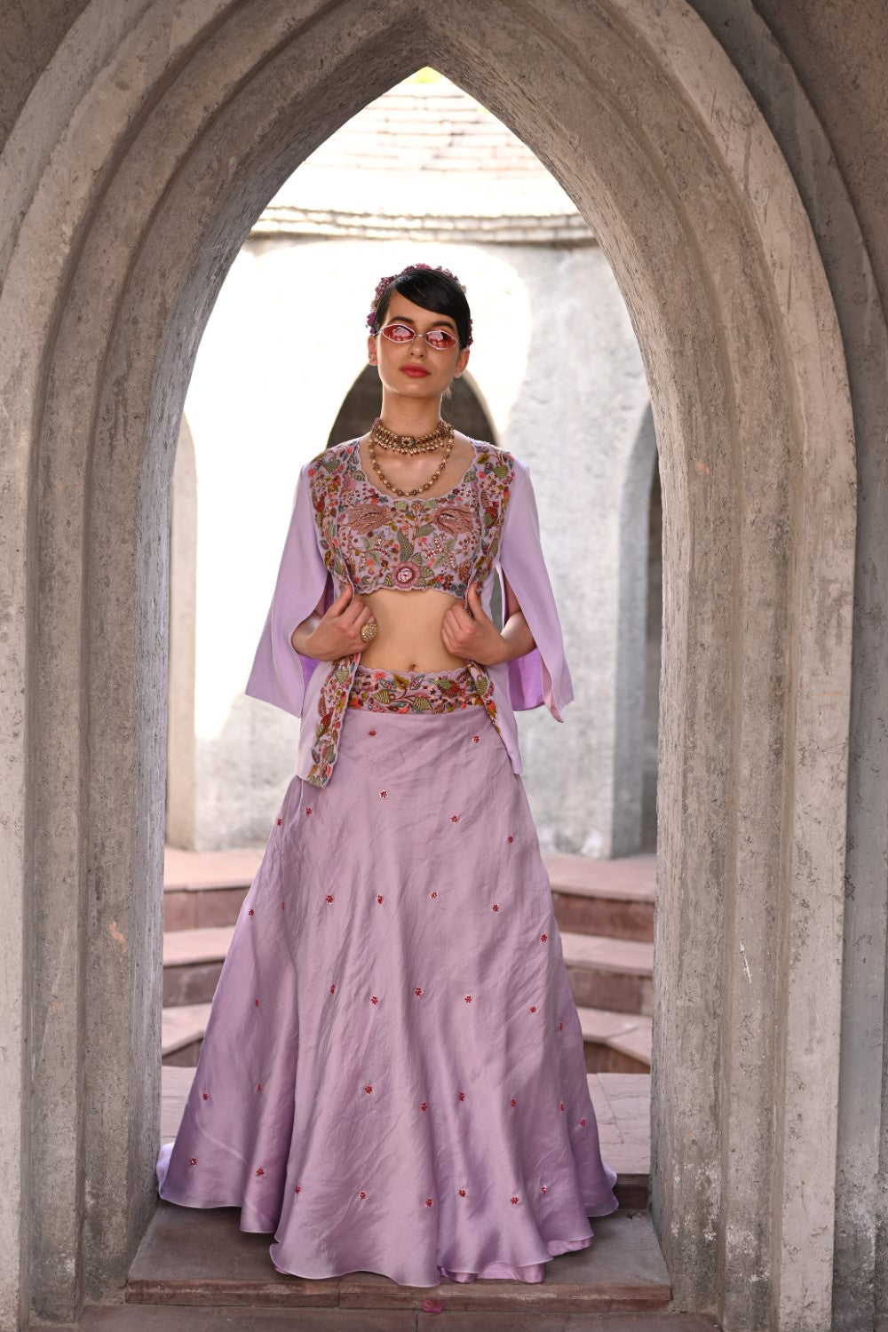 Lavender jacket lehenga set