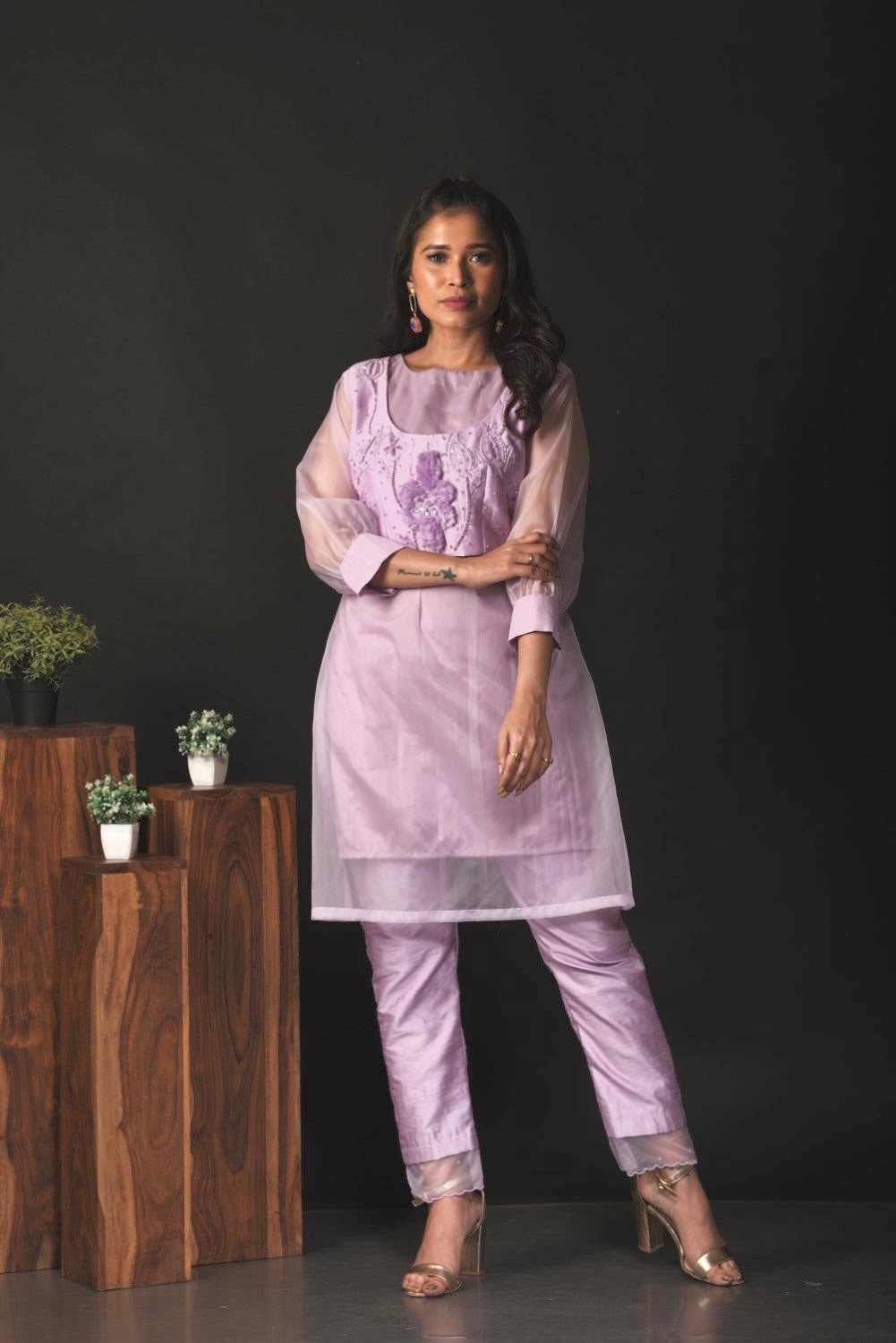 Lavender kurti set