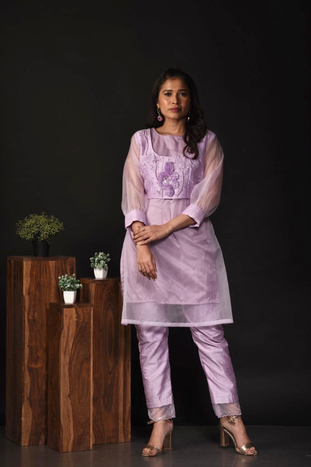 Lavender kurti set