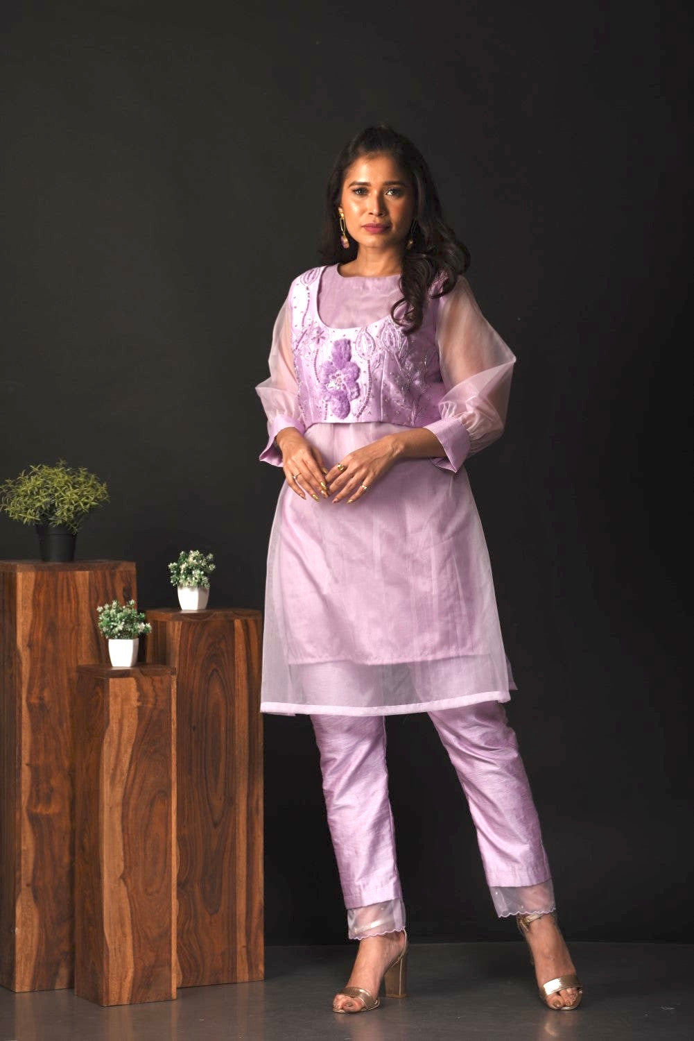 Lavender kurti set